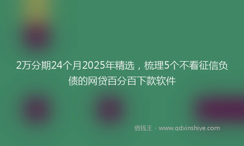 2万分期24个月2025年精选，梳理5个不看征信负债的网贷百分百下款软件