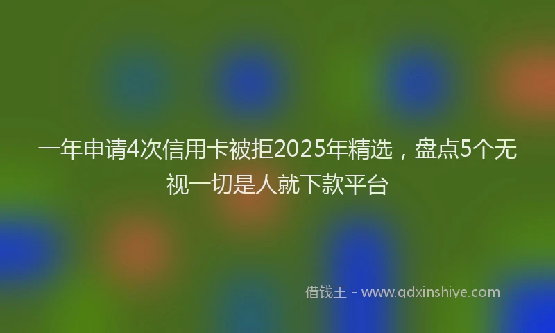一年申请4次信用卡被拒2025年精选，盘点5个无视一切是人就下款平台