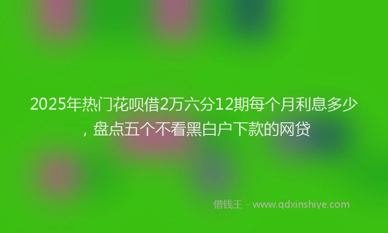 2025年热门花呗借2万六分12期每个月利息多少，盘点五个不看黑白户下款的网贷
