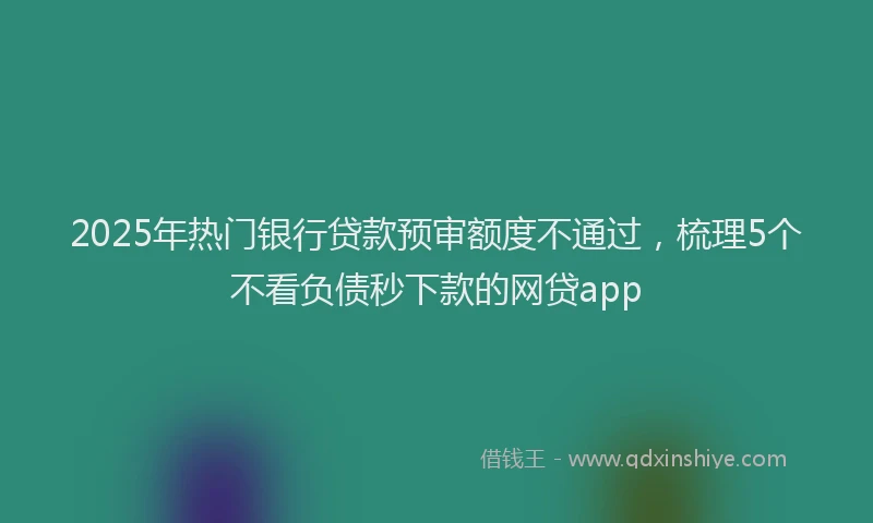 2025年热门银行贷款预审额度不通过，梳理5个不看负债秒下款的网贷app