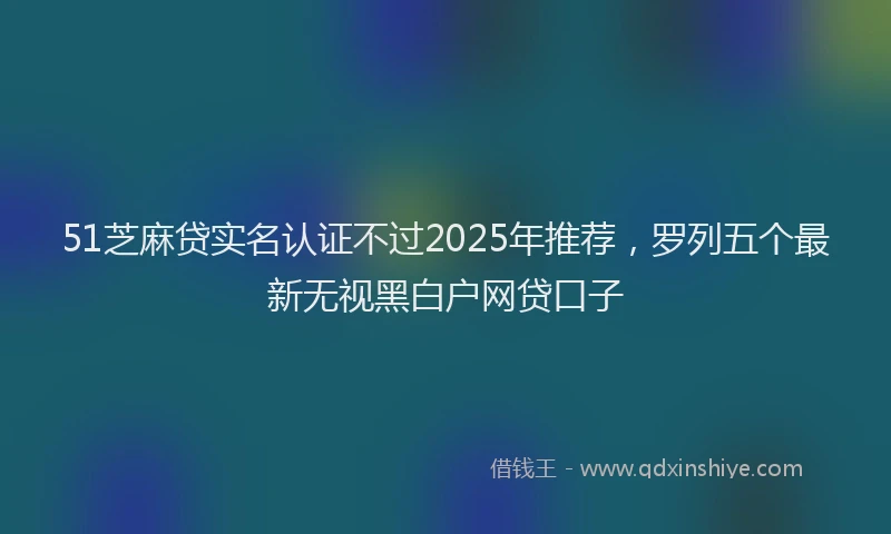 51芝麻贷实名认证不过2025年推荐，罗列五个最新无视黑白户网贷口子