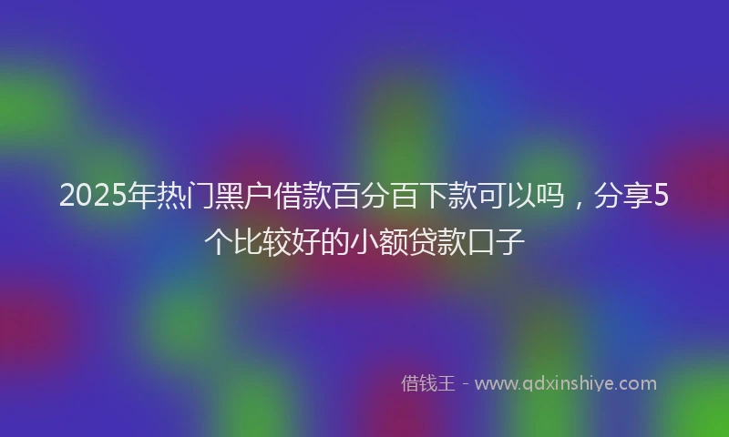 2025年热门黑户借款百分百下款可以吗，分享5个比较好的小额贷款口子