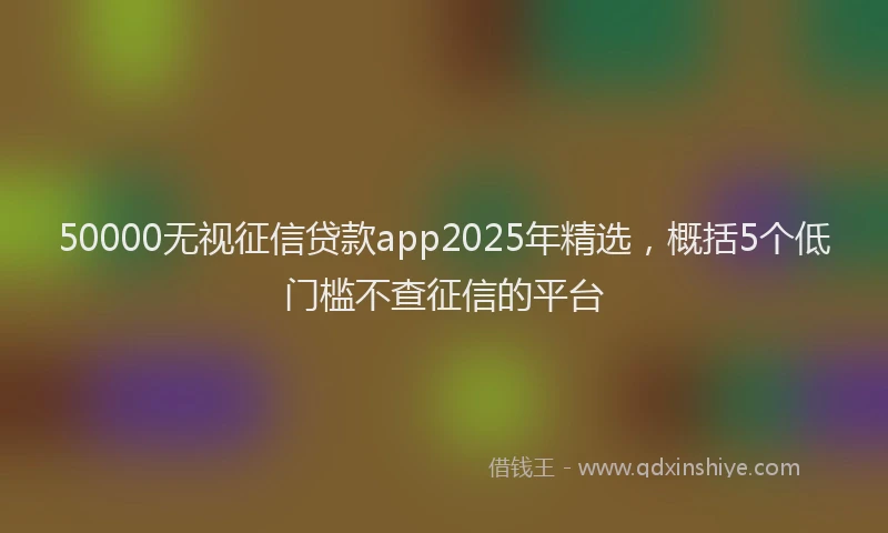 50000无视征信贷款app2025年精选，概括5个低门槛不查征信的平台