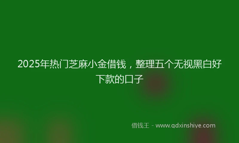 2025年热门芝麻小金借钱，整理五个无视黑白好下款的口子