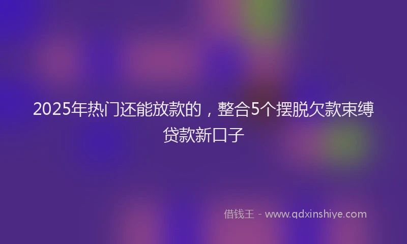 2025年热门还能放款的，整合5个摆脱欠款束缚贷款新口子