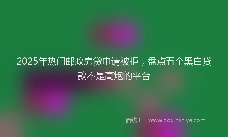 2025年热门邮政房贷申请被拒，盘点五个黑白贷款不是高炮的平台
