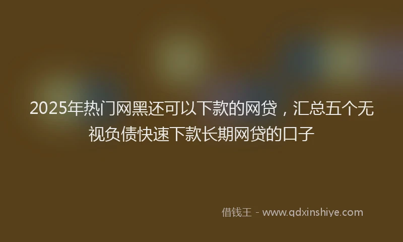 2025年热门网黑还可以下款的网贷，汇总五个无视负债快速下款长期网贷的口子