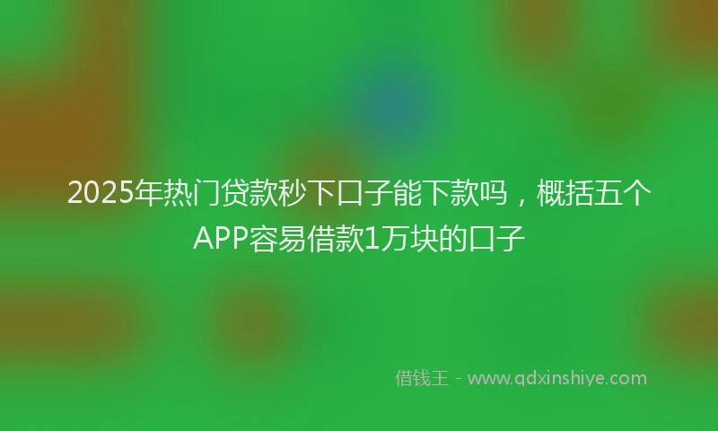 2025年热门贷款秒下口子能下款吗，概括五个APP容易借款1万块的口子