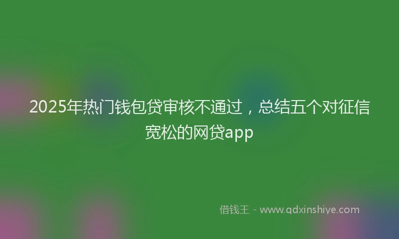 2025年热门钱包贷审核不通过，总结五个对征信宽松的网贷app