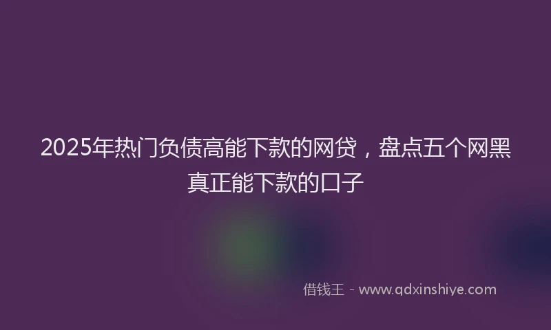 2025年热门负债高能下款的网贷，盘点五个网黑真正能下款的口子
