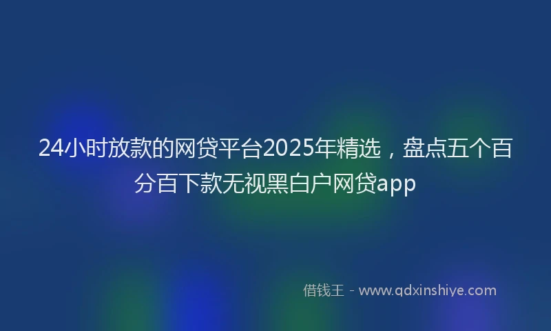 24小时放款的网贷平台2025年精选，盘点五个百分百下款无视黑白户网贷app