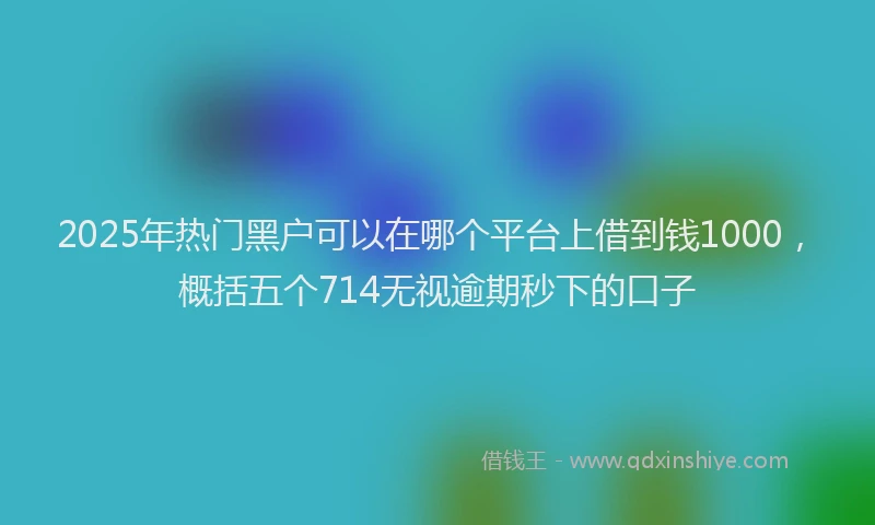2025年热门黑户可以在哪个平台上借到钱1000，概括五个714无视逾期秒下的口子