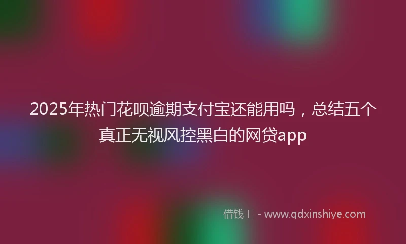 2025年热门花呗逾期支付宝还能用吗，总结五个真正无视风控黑白的网贷app