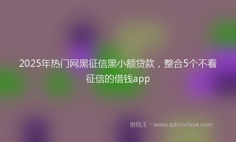 2025年热门网黑征信黑小额贷款，整合5个不看征信的借钱app