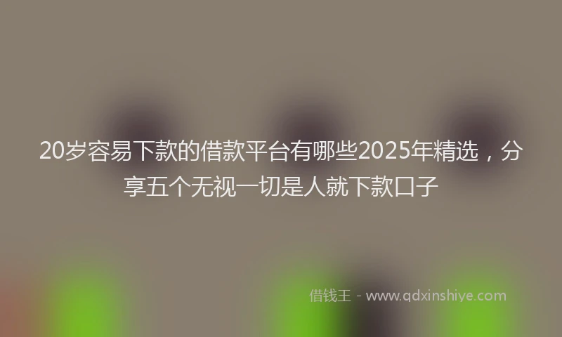 20岁容易下款的借款平台有哪些2025年精选，分享五个无视一切是人就下款口子