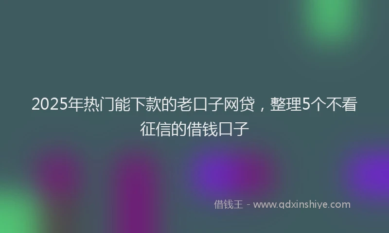 2025年热门能下款的老口子网贷，整理5个不看征信的借钱口子