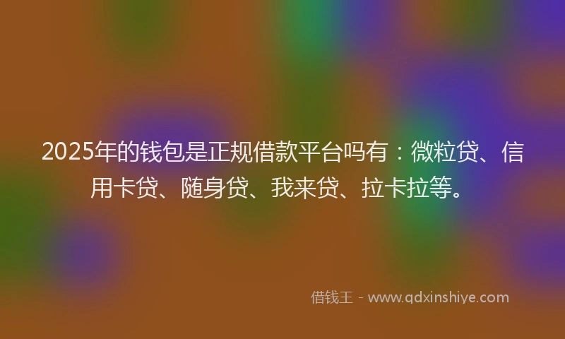 2025年的钱包是正规借款平台吗有：微粒贷、信用卡贷、随身贷、我来贷、拉卡拉等。