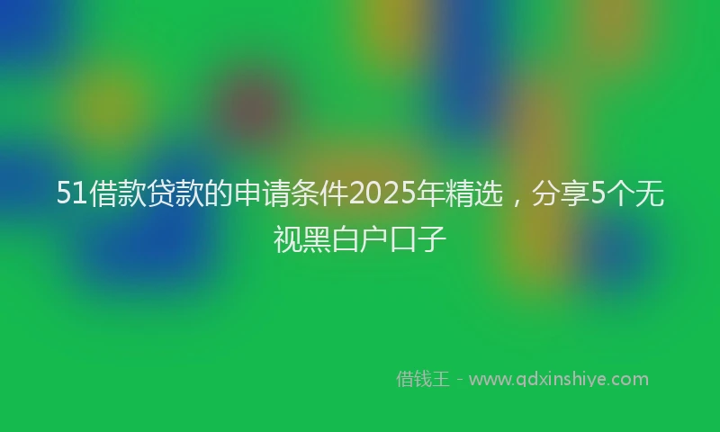 51借款贷款的申请条件2025年精选，分享5个无视黑白户口子