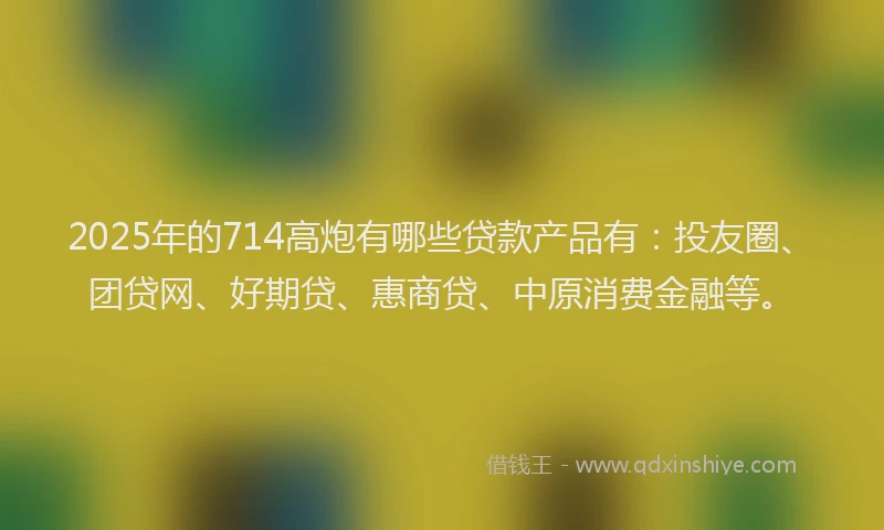 2025年的714高炮有哪些贷款产品有：投友圈、团贷网、好期贷、惠商贷、中原消费金融等。