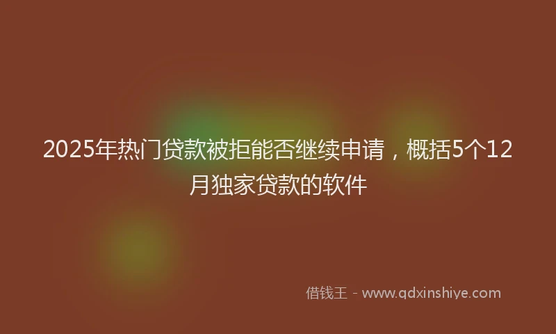 2025年热门贷款被拒能否继续申请，概括5个12月独家贷款的软件