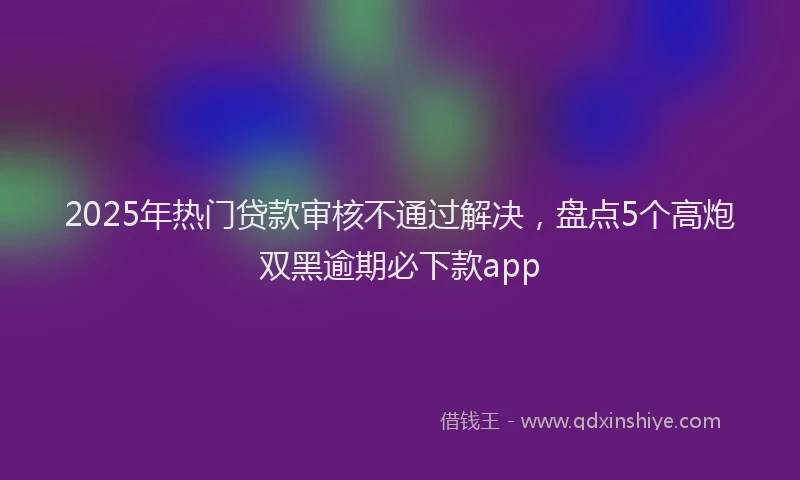 2025年热门贷款审核不通过解决，盘点5个高炮双黑逾期必下款app