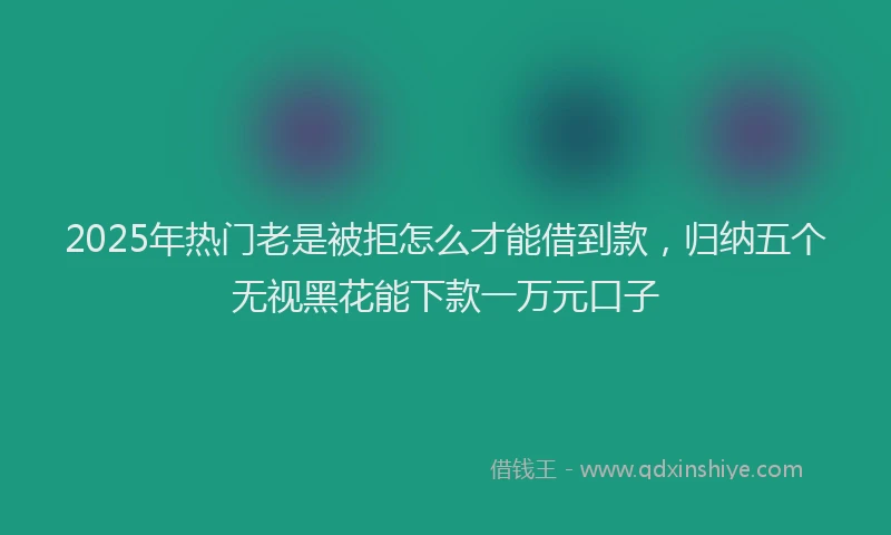 2025年热门老是被拒怎么才能借到款，归纳五个无视黑花能下款一万元口子