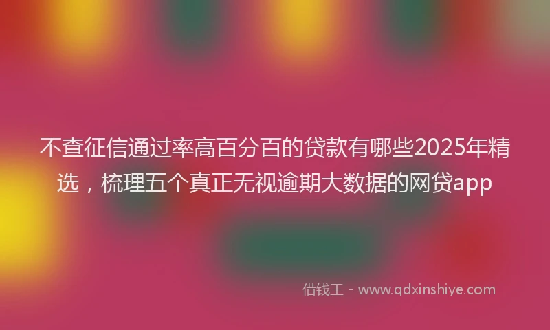 不查征信通过率高百分百的贷款有哪些2025年精选，梳理五个真正无视逾期大数据的网贷app