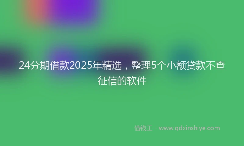 24分期借款2025年精选，整理5个小额贷款不查征信的软件