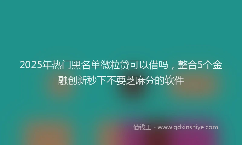2025年热门黑名单微粒贷可以借吗，整合5个金融创新秒下不要芝麻分的软件