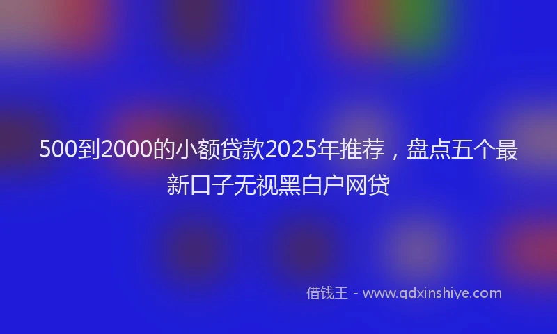 500到2000的小额贷款2025年推荐，盘点五个最新口子无视黑白户网贷