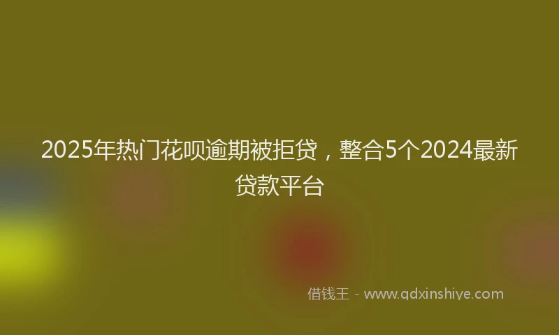 2025年热门花呗逾期被拒贷，整合5个2024最新贷款平台
