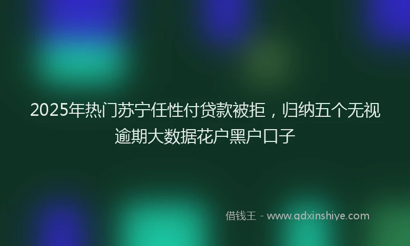 2025年热门苏宁任性付贷款被拒，归纳五个无视逾期大数据花户黑户口子