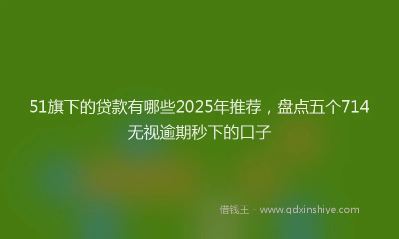 51旗下的贷款有哪些2025年推荐，盘点五个714无视逾期秒下的口子
