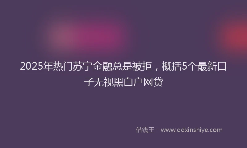 2025年热门苏宁金融总是被拒，概括5个最新口子无视黑白户网贷