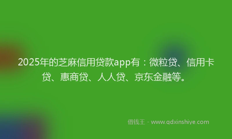 2025年的芝麻信用贷款app有：微粒贷、信用卡贷、惠商贷、人人贷、京东金融等。