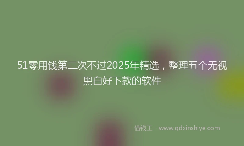 51零用钱第二次不过2025年精选，整理五个无视黑白好下款的软件