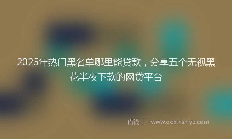 2025年热门黑名单哪里能贷款，分享五个无视黑花半夜下款的网贷平台