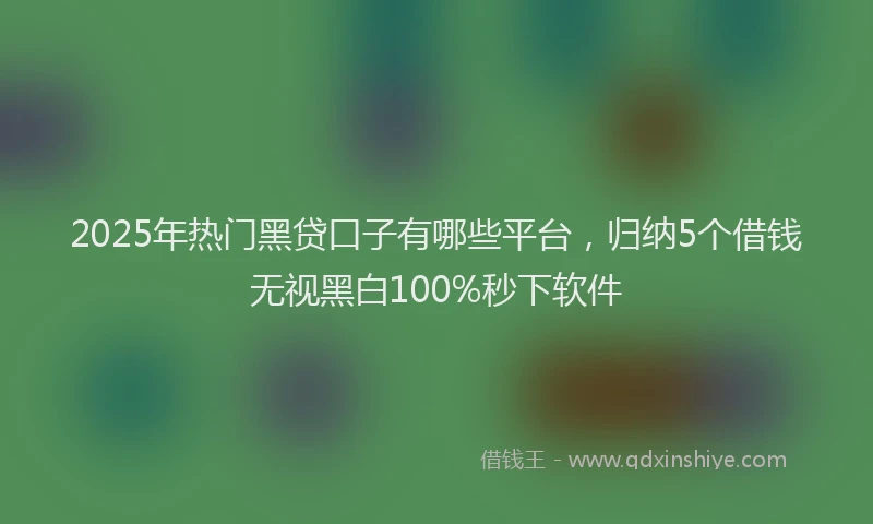 2025年热门黑贷口子有哪些平台，归纳5个借钱无视黑白100%秒下软件