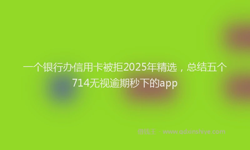一个银行办信用卡被拒2025年精选，总结五个714无视逾期秒下的app