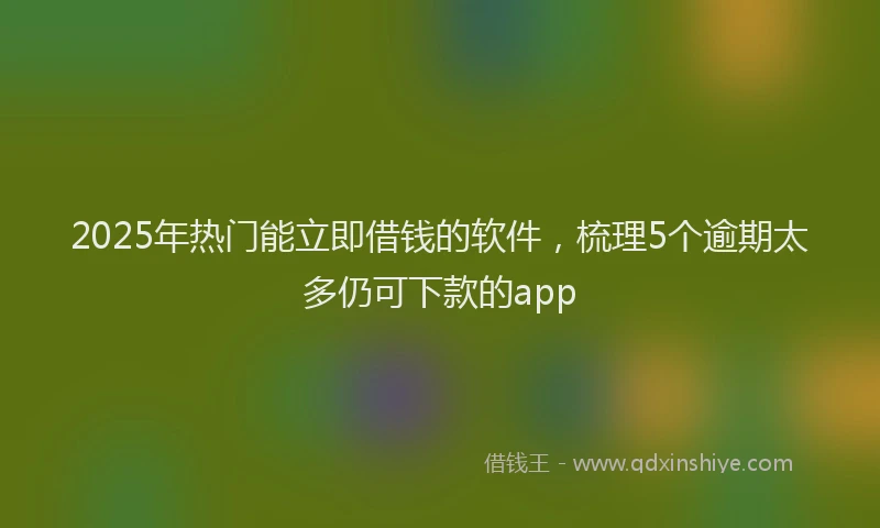 2025年热门能立即借钱的软件，梳理5个逾期太多仍可下款的app