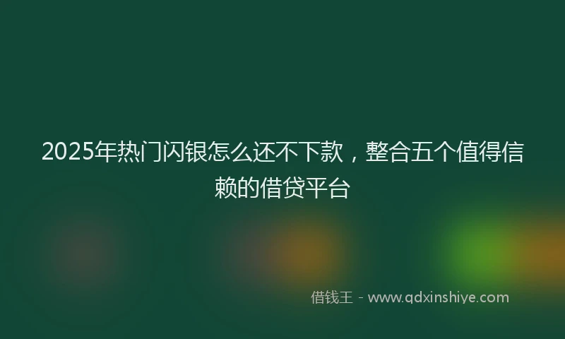 2025年热门闪银怎么还不下款，整合五个值得信赖的借贷平台