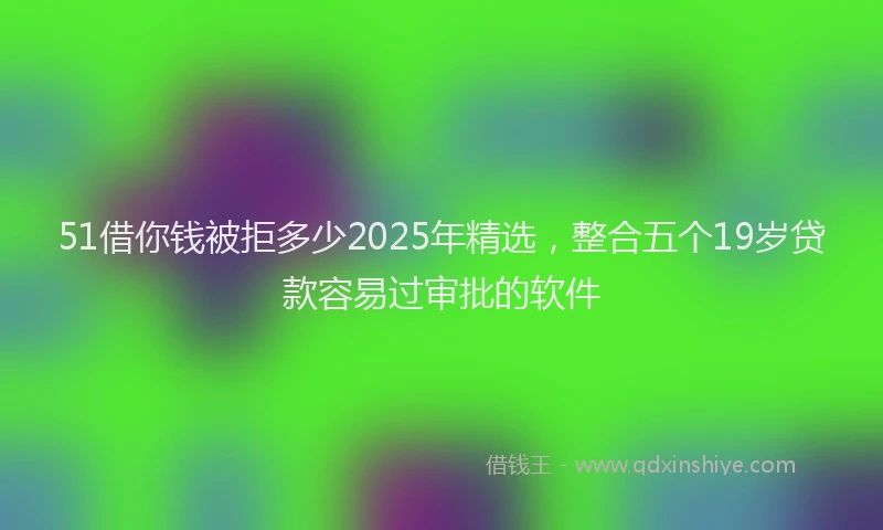 51借你钱被拒多少2025年精选，整合五个19岁贷款容易过审批的软件