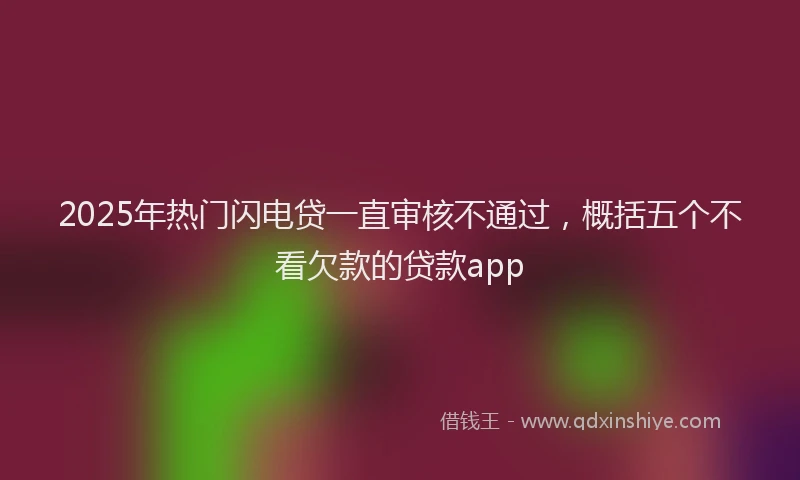 2025年热门闪电贷一直审核不通过，概括五个不看欠款的贷款app
