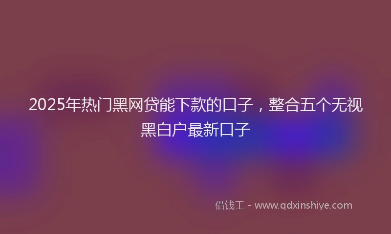2025年热门黑网贷能下款的口子，整合五个无视黑白户最新口子
