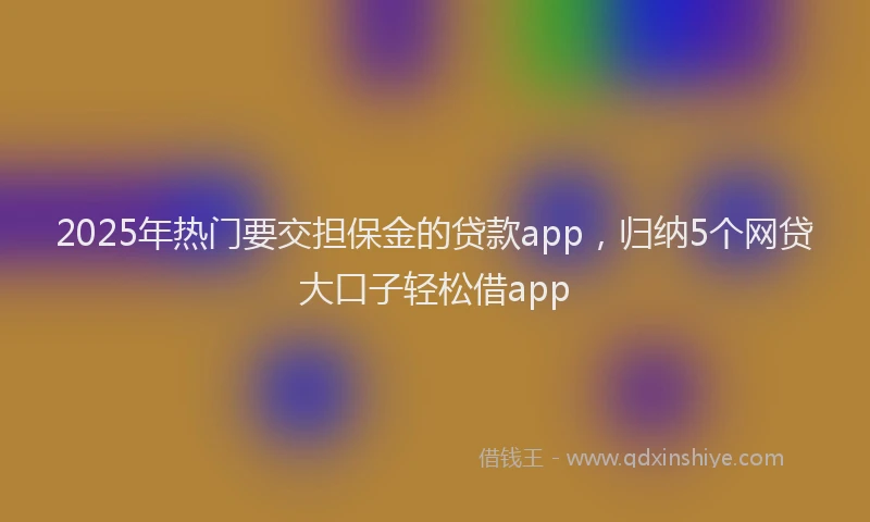 2025年热门要交担保金的贷款app，归纳5个网贷大口子轻松借app