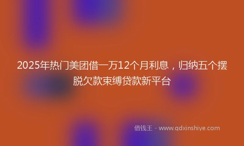 2025年热门美团借一万12个月利息，归纳五个摆脱欠款束缚贷款新平台