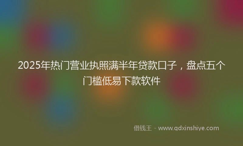 2025年热门营业执照满半年贷款口子，盘点五个门槛低易下款软件