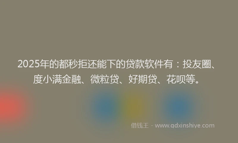 2025年的都秒拒还能下的贷款软件有：投友圈、度小满金融、微粒贷、好期贷、花呗等。