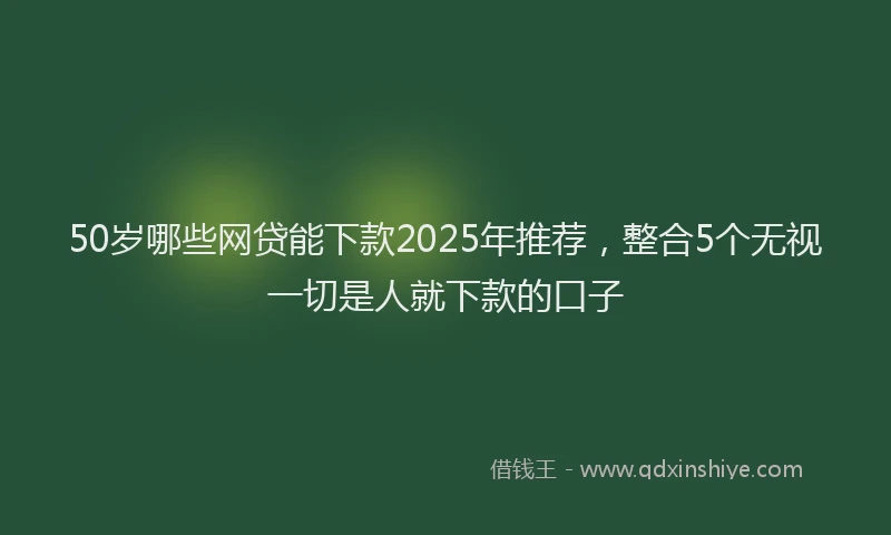 50岁哪些网贷能下款2025年推荐，整合5个无视一切是人就下款的口子