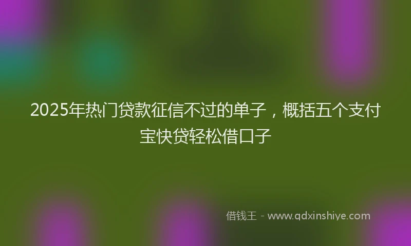 2025年热门贷款征信不过的单子，概括五个支付宝快贷轻松借口子